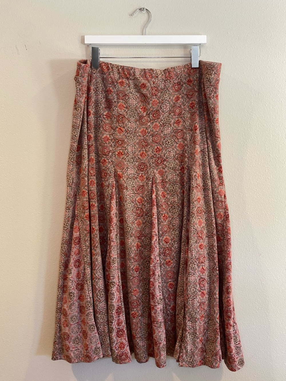 Coldwater Creek Floral Gored Midi Skirt 2X Lined Boho Cottagecore Paisley Plus - Picture 2 of 9